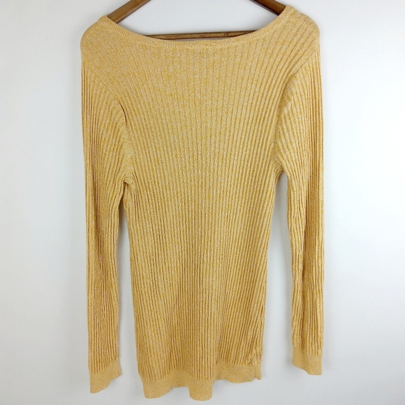 Torrid Mustard Ribbed V Neck Sweater Size 2 - Picture 8 of 8